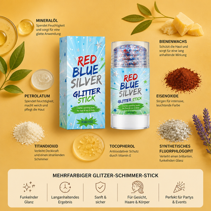 Mehrfarbiger Glitzer-Schimmer-Stick – Funkelndes Make-up für Gesicht, Haare & Körper
