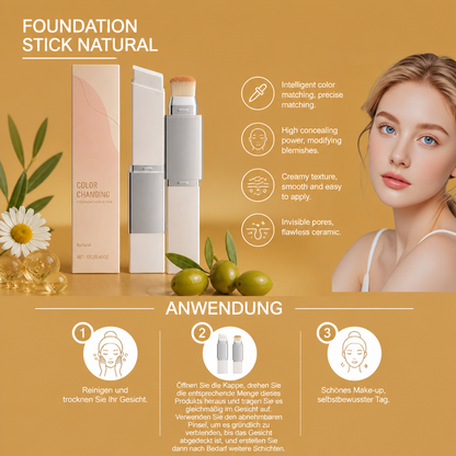 Farblich Anpassender Foundation-Stick – Glatte Make-up-Basis mit Natürlichem Finish