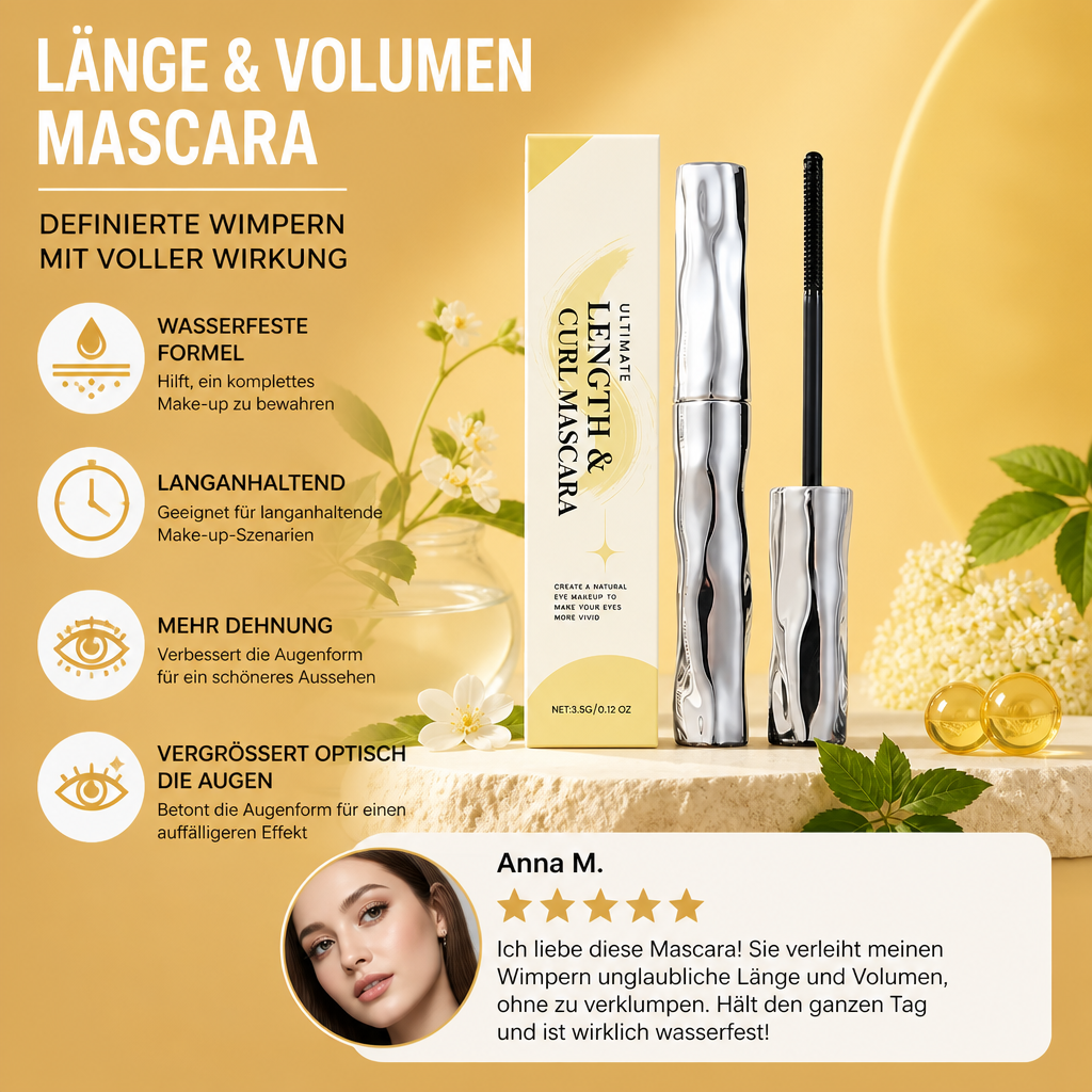 Längen- & Volumen-Mascara – Definierte Wimpern mit Voller Wirkendem Volumen