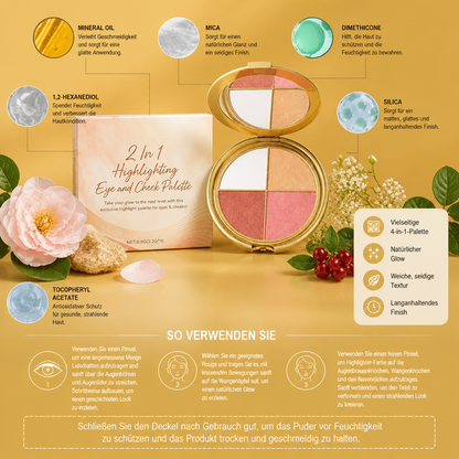 Strahlendes Multi-Use-Gesichtspuder für Augen, Wangen & Highlighter-Glow