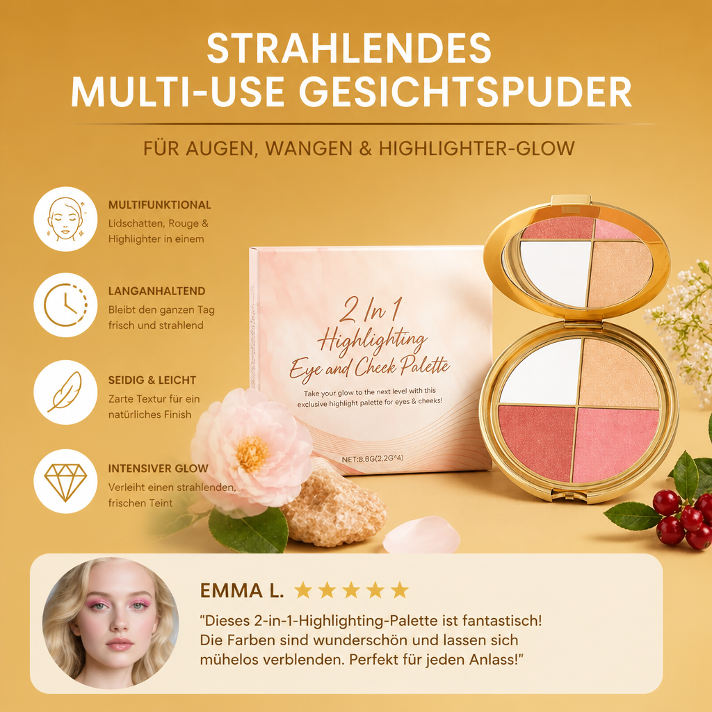 Strahlendes Multi-Use-Gesichtspuder für Augen, Wangen & Highlighter-Glow
