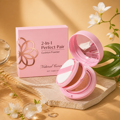 2-in-1 Cushion-Puder-Foundation – Leichtes Glattes, Mattes Finish
