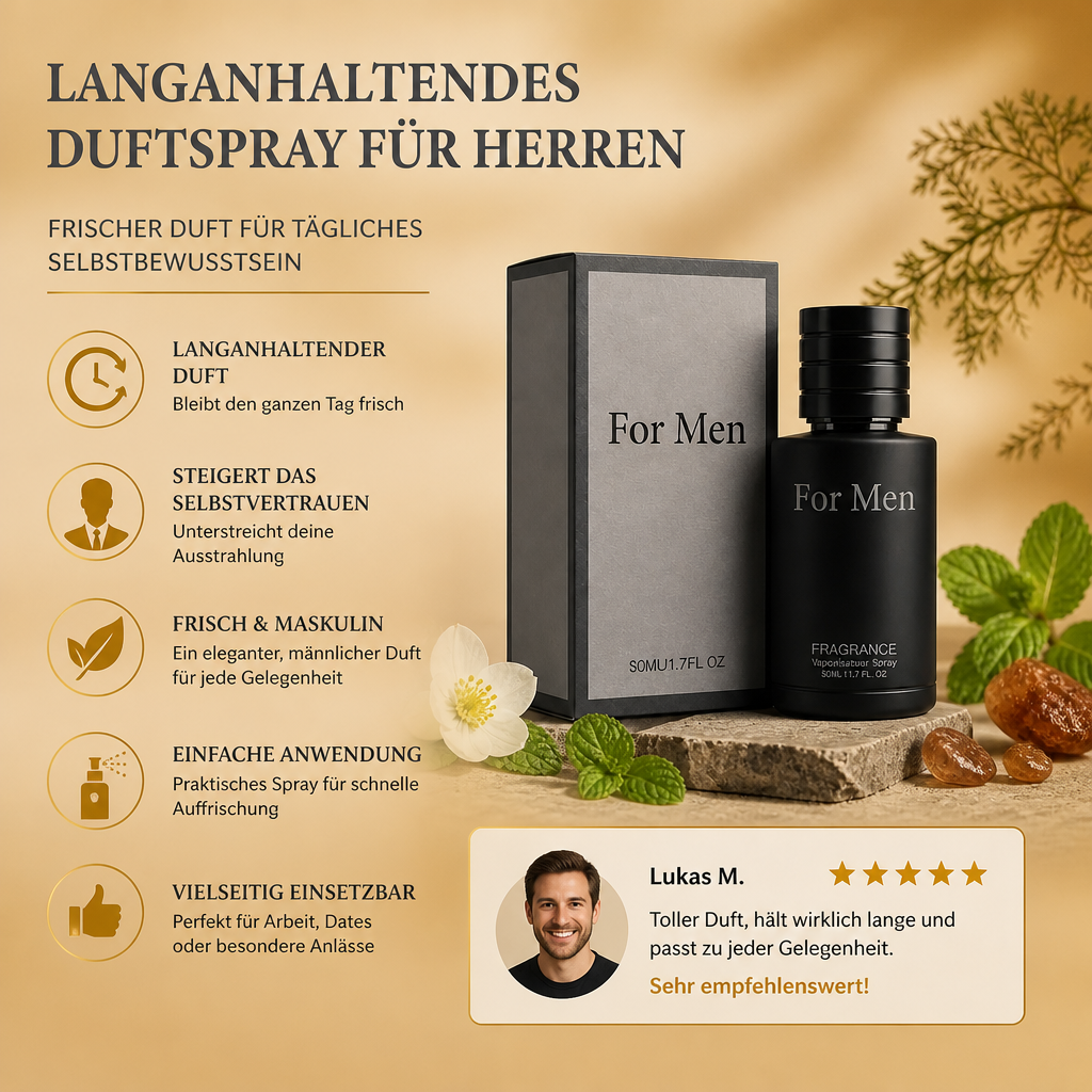 Herren-Langzeit-Duftspray – Frischer Duft für Tägliches Selbstbewusstsein