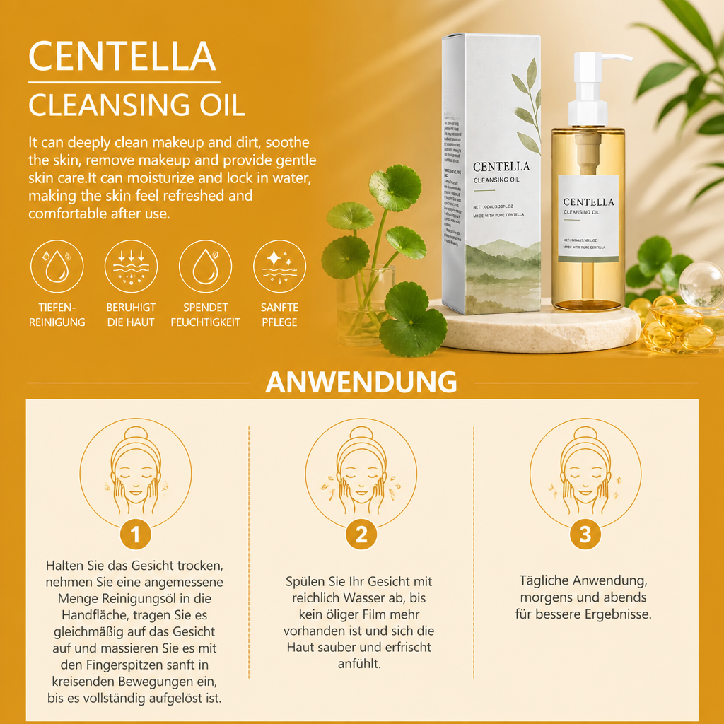 Centella-Reinigungsöl – Sanfte Make-up-Entfernung für Glatte Haut