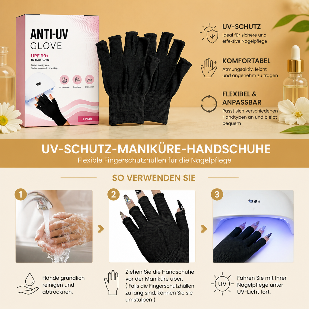 UV-Schutz-Maniküre-Handschuhe – Flexible Fingerschutzhüllen für die Nagelpflege