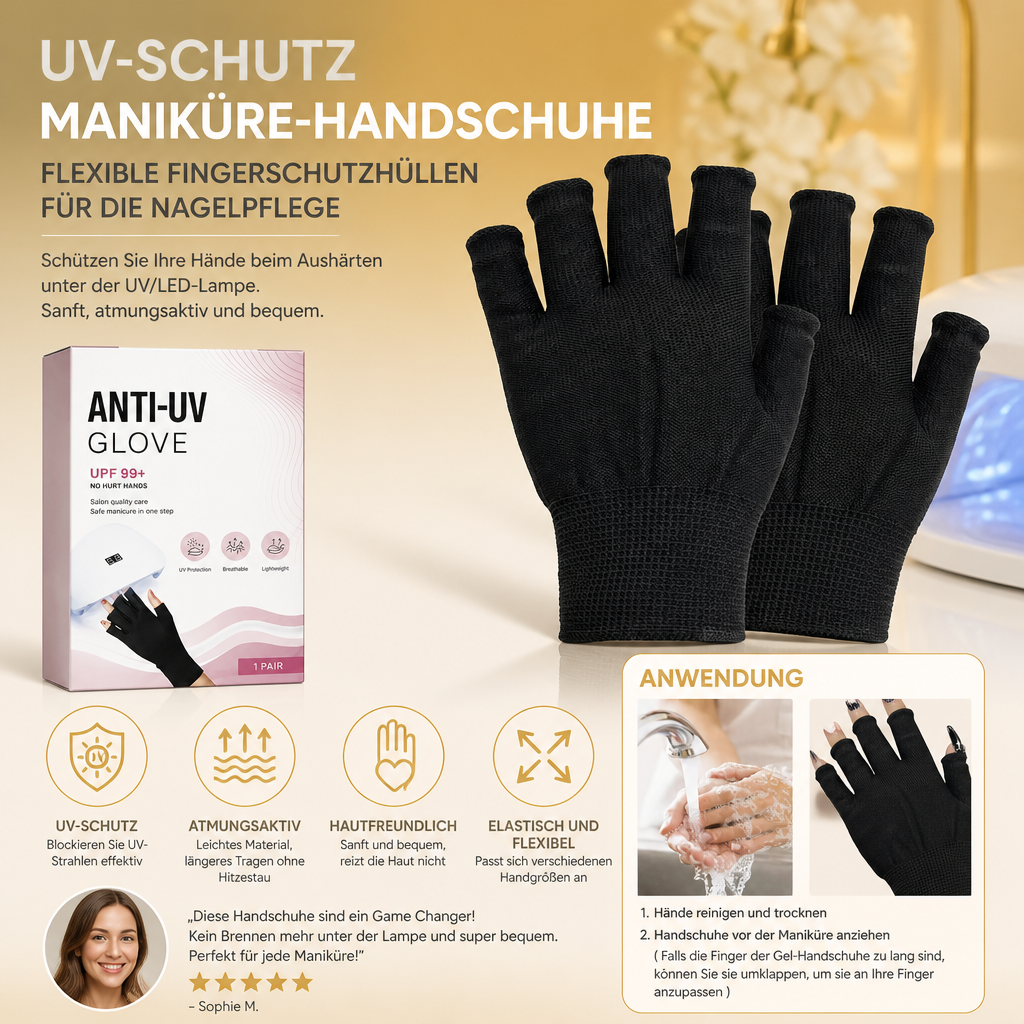 UV-Schutz-Maniküre-Handschuhe – Flexible Fingerschutzhüllen für die Nagelpflege