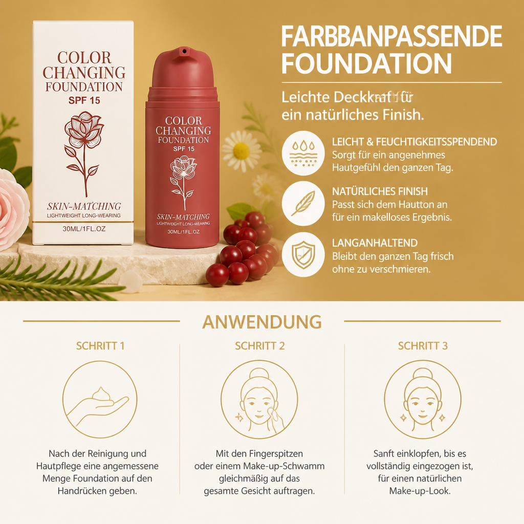 Farbanpassende Foundation – Leichte Deckkraft Für Ein Natürliches Finish