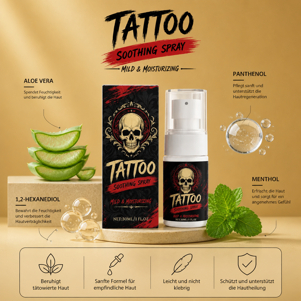 Tattoo-Beruhigungsspray – Sanfte Pflege-Formel Für Tätowierte Haut