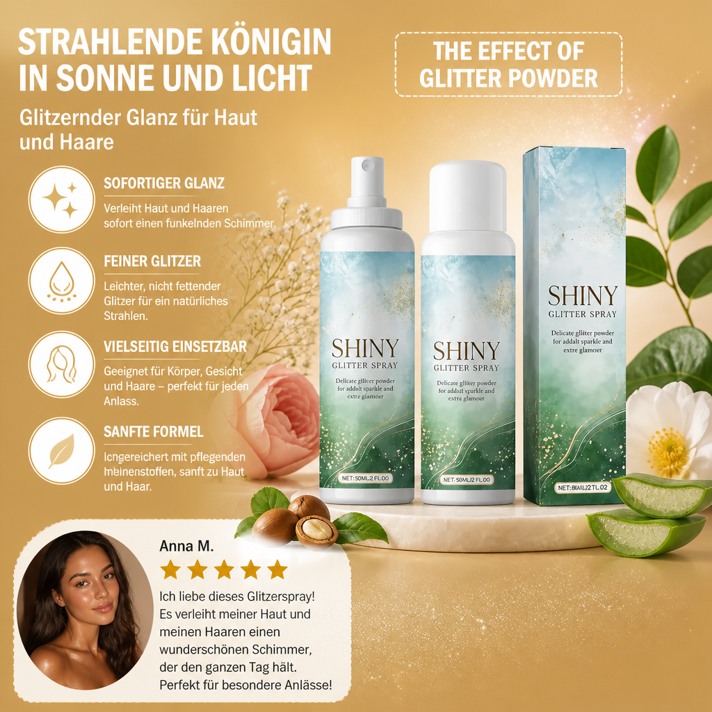 Glitzerndes Glitzer-Spray – Funkelnder Highlight-Mist Für Körper Und Haare
