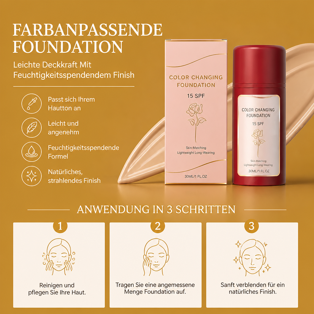 Farbanpassende Foundation – Leichte Deckkraft Mit Feuchtigkeitsspendendem Finish