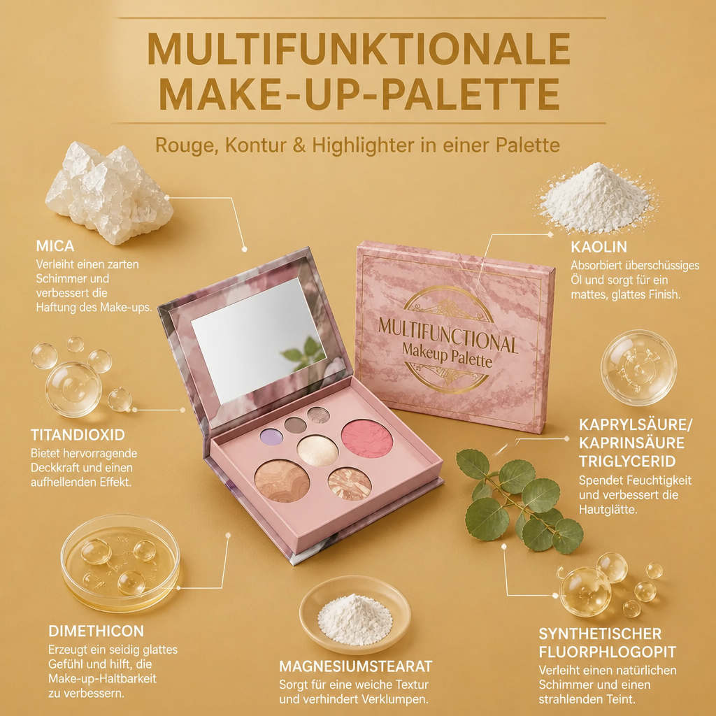 Multifunktionale Make-up-Palette – Rouge, Kontur & Highlighter In Einer Palette