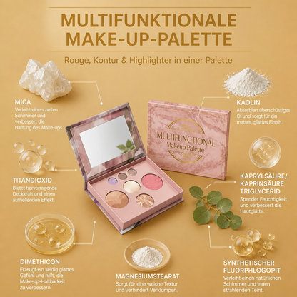 Multifunktionale Make-up-Palette – Rouge, Kontur & Highlighter In Einer Palette