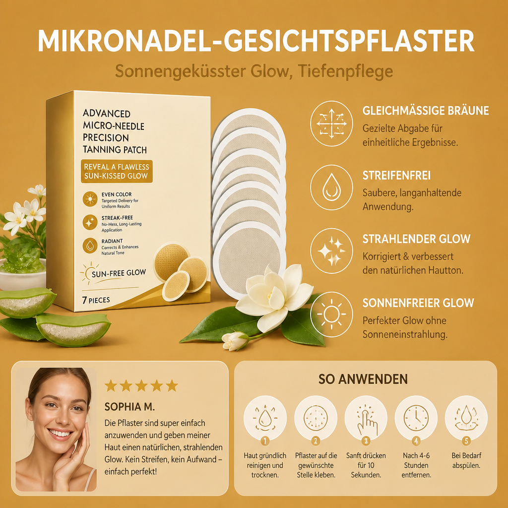 Selbstbräunendes Gesichtspflaster – Mikronadel-Glow Mit Feuchtigkeitsspendender Pflege