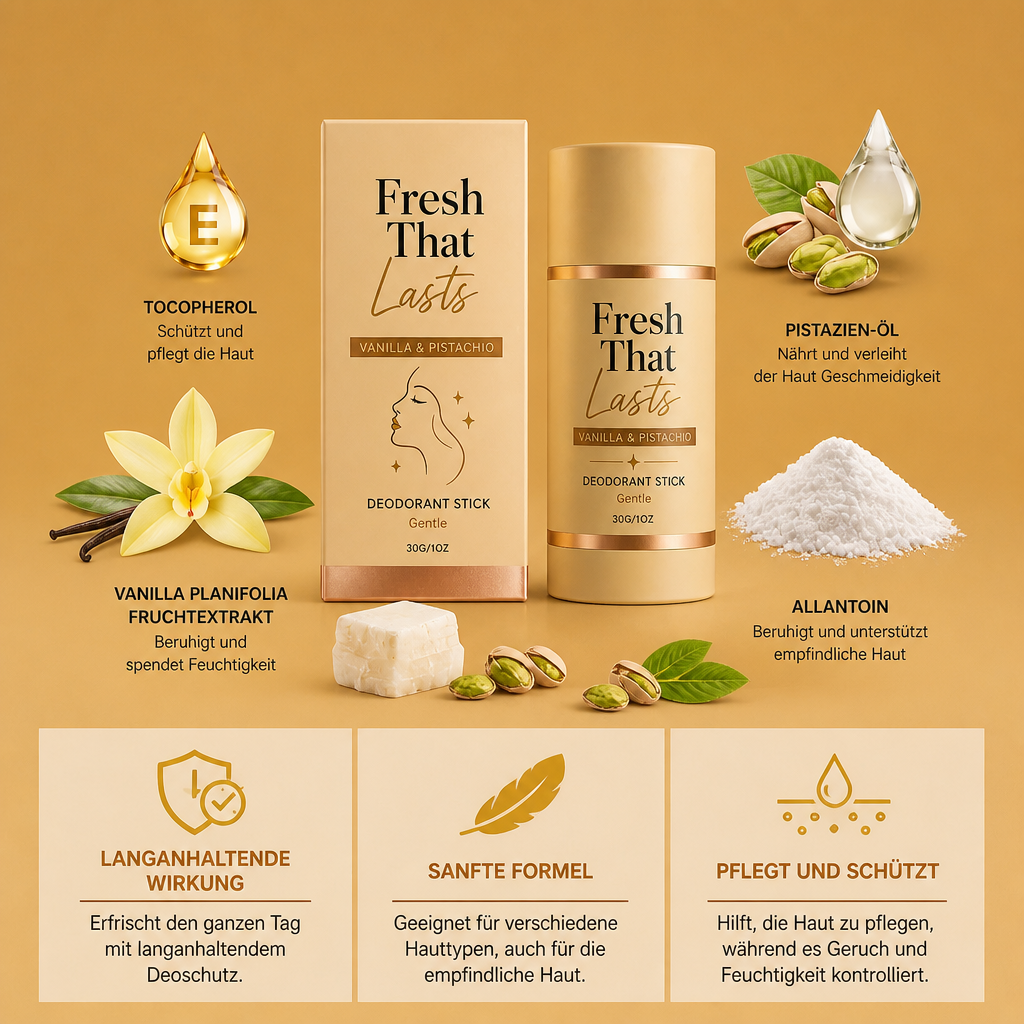 Langanhaltender Deodorant-Stick – Vanille- & Pistazien-Frische Den Ganzen Tag