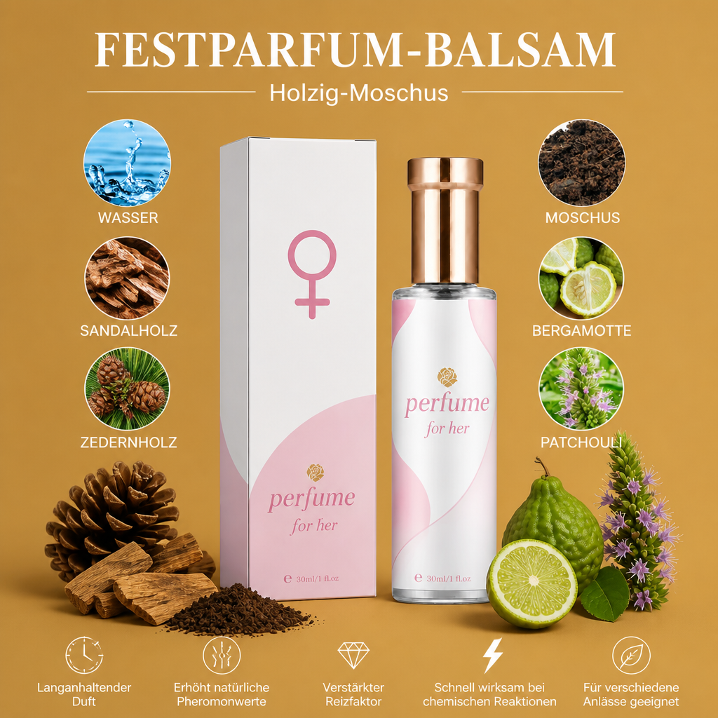 Holzig-Moschus-Festparfum-Balsam – Langanhaltender Taschen-Duft