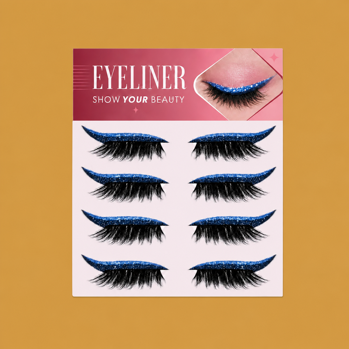 Glitzernde Winged-Eyeliner-Sticker – Einfacher Funkelnder Akzent Für Das Augen-Make-up
