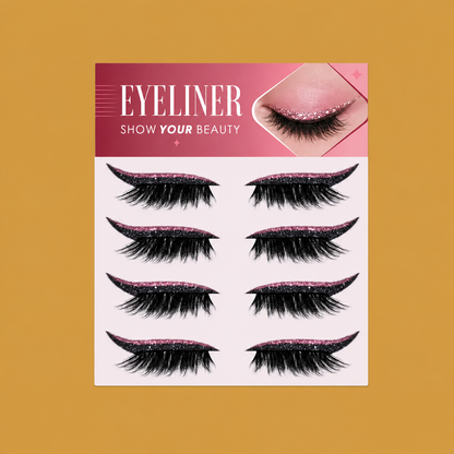Glitzernde Winged-Eyeliner-Sticker – Einfacher Funkelnder Akzent Für Das Augen-Make-up