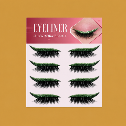 Glitzernde Winged-Eyeliner-Sticker – Einfacher Funkelnder Akzent Für Das Augen-Make-up