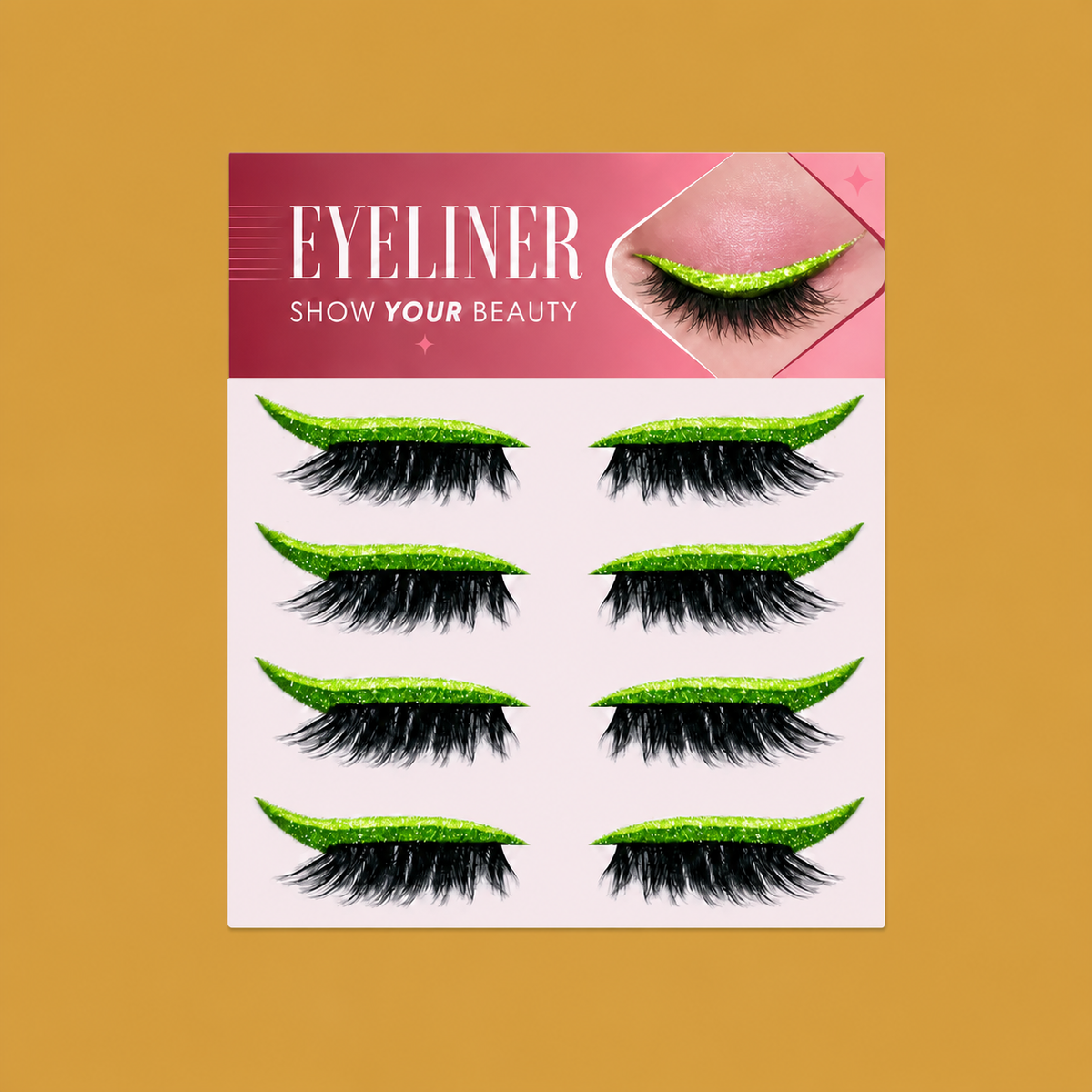 Glitzernde Winged-Eyeliner-Sticker – Einfacher Funkelnder Akzent Für Das Augen-Make-up