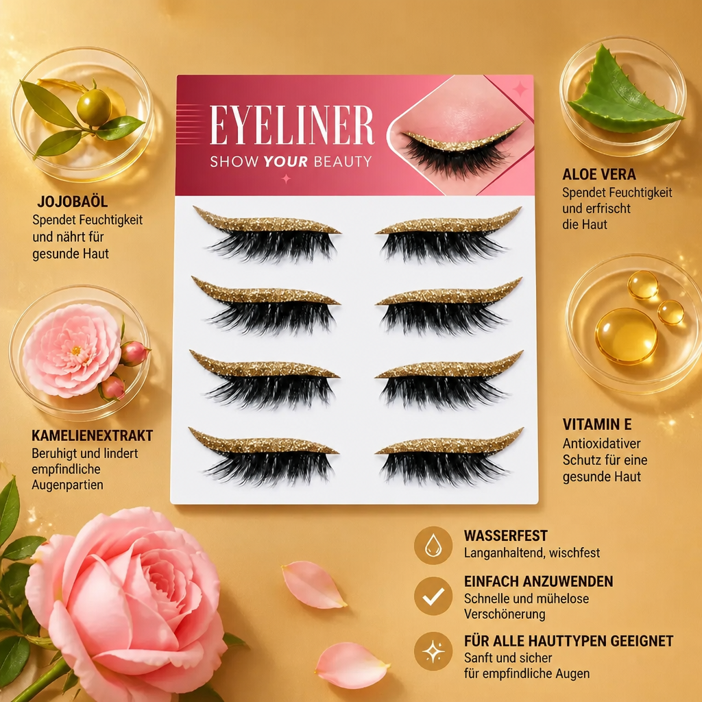 Glitzernde Winged-Eyeliner-Sticker – Einfacher Funkelnder Akzent Für Das Augen-Make-up