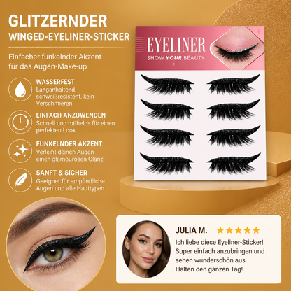 Glitzernde Winged-Eyeliner-Sticker – Einfacher Funkelnder Akzent Für Das Augen-Make-up