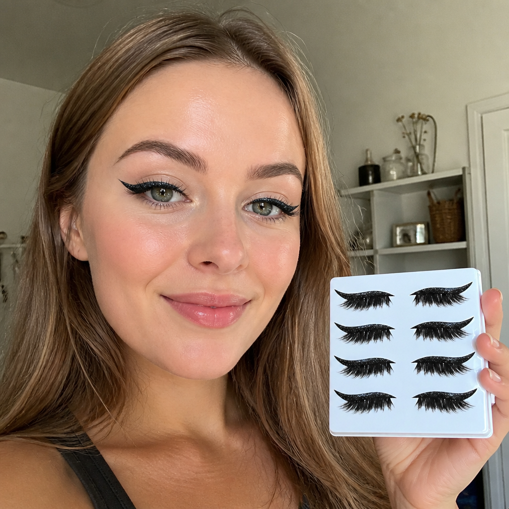 Glitzernde Winged-Eyeliner-Sticker – Einfacher Funkelnder Akzent Für Das Augen-Make-up