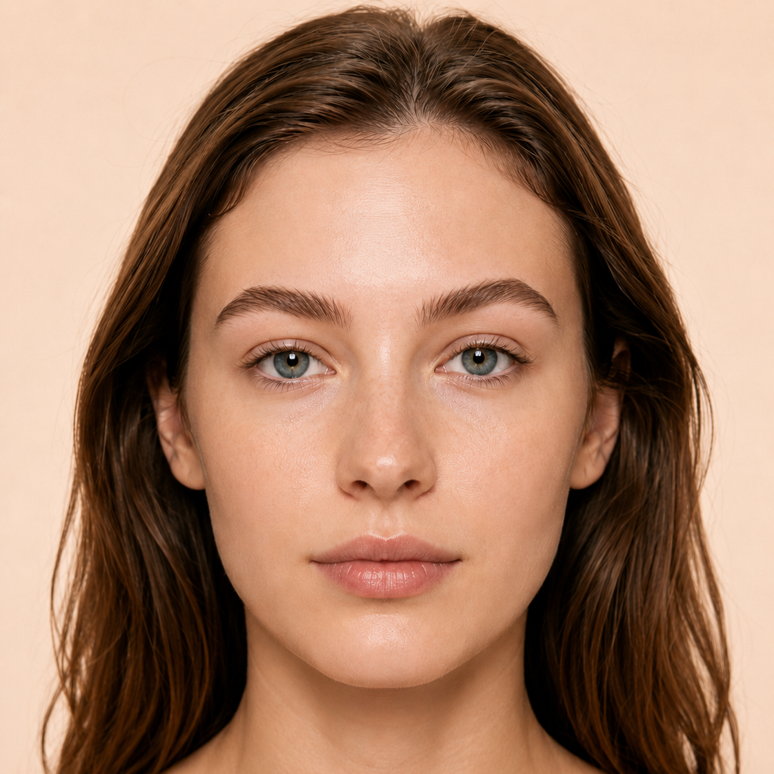 Augenbrauen nach der Anwendung des Deutsche Beauty Wasserfesten 4-Spitzen-Augenbrauenstifts, natürlich voll und definiert