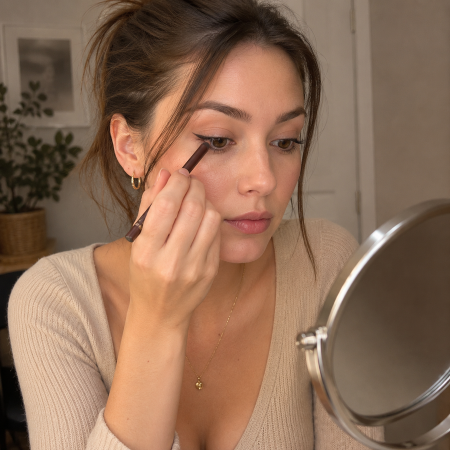 Kundin hält den Deutschen Beauty Wasserfesten Eyeliner-Stift