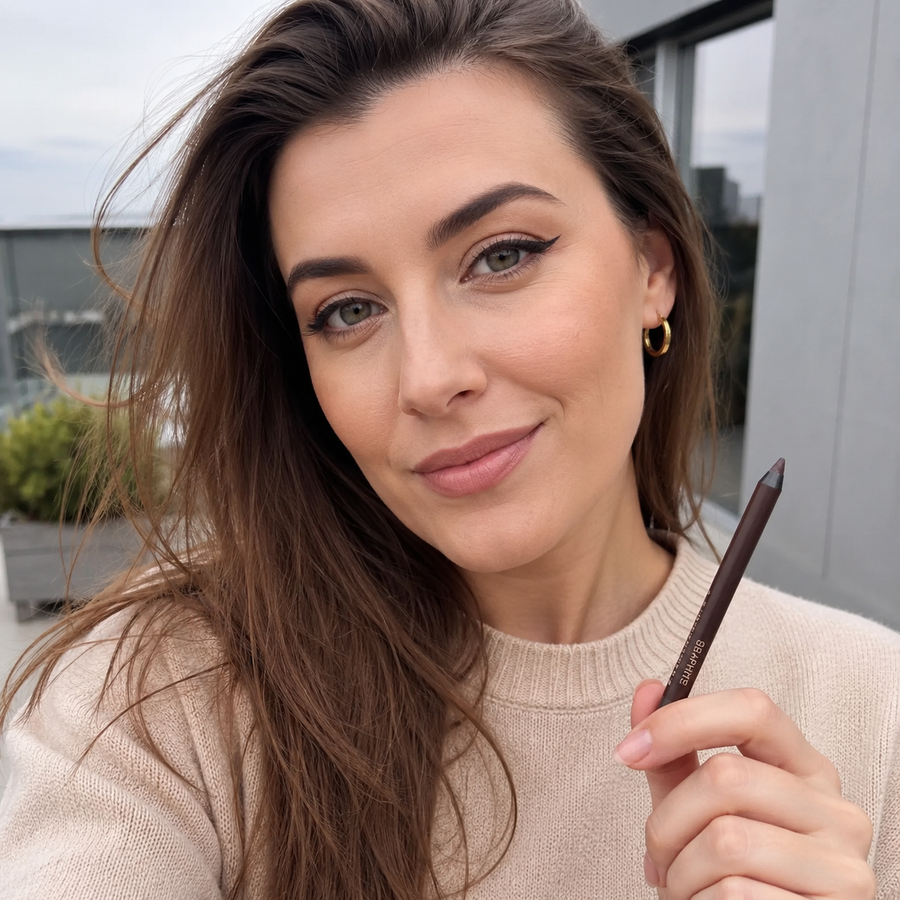 Kundin hält den Deutschen Beauty Wasserfesten Eyeliner-Stift
