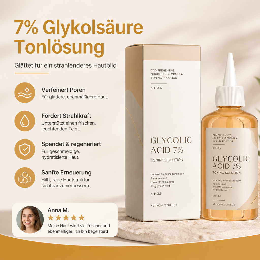 7%ige Glykolsäure-Toning-Lösung – Glättet für ein strahlenderes Hautbild