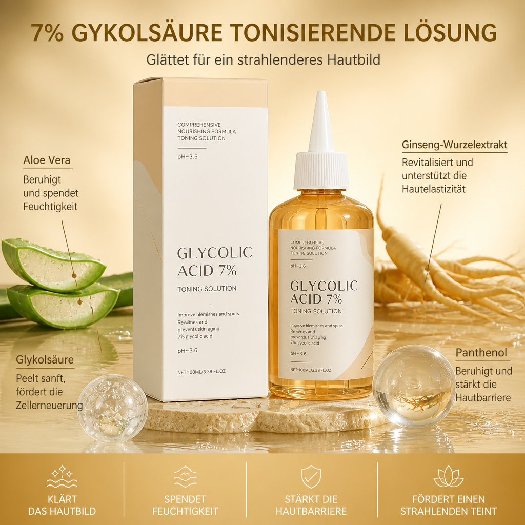 7%ige Glykolsäure-Toning-Lösung – Glättet für ein strahlenderes Hautbild