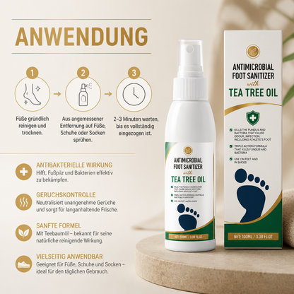 Antimikrobielles Fußdesinfektionsspray mit Teebaumöl – Kontrolle von Fußpilz und Geruch