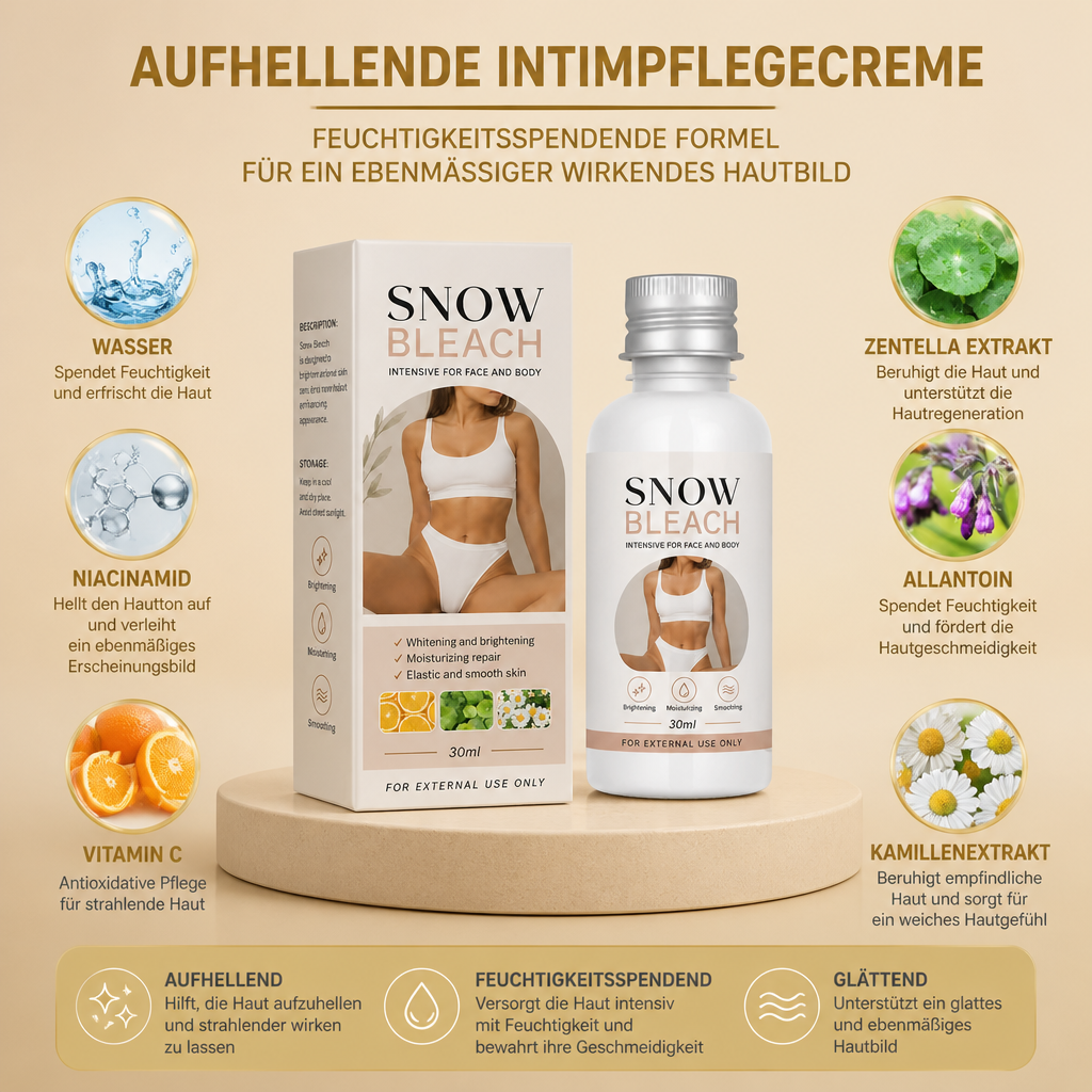 Aufhellende Intimpflegecreme – Feuchtigkeitsspendende Formel für ein ebenmäßiger wirkendes Hautbild