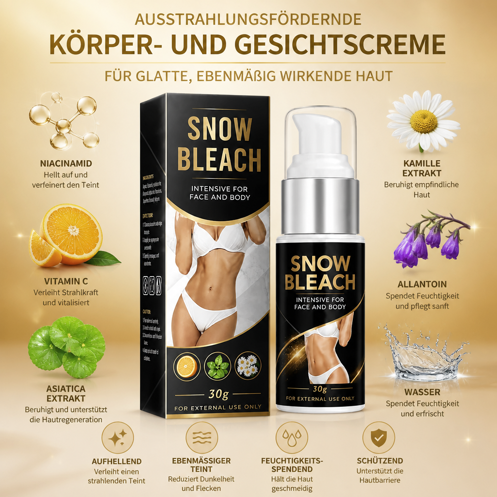 Ausstrahlungsfördernde Körper- und Gesichtscreme für glatte, ebenmäßig wirkende Haut