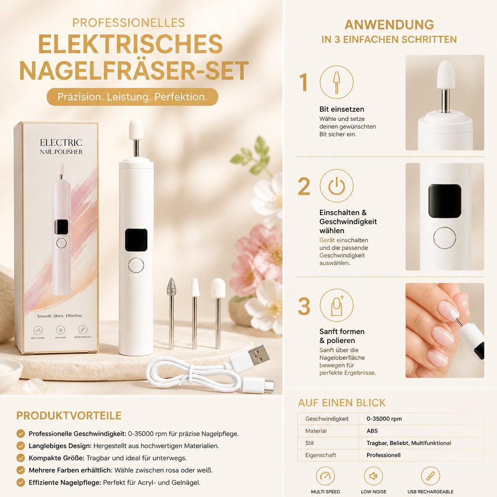 Professionelles elektrisches Nagelfräser-Set