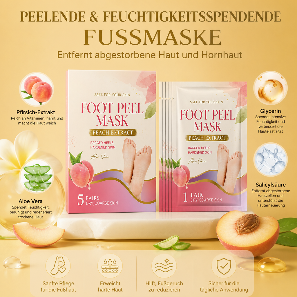 Peelende und Feuchtigkeitsspendende Fußmaske – Entfernt Abgestorbene Haut und Hornhaut