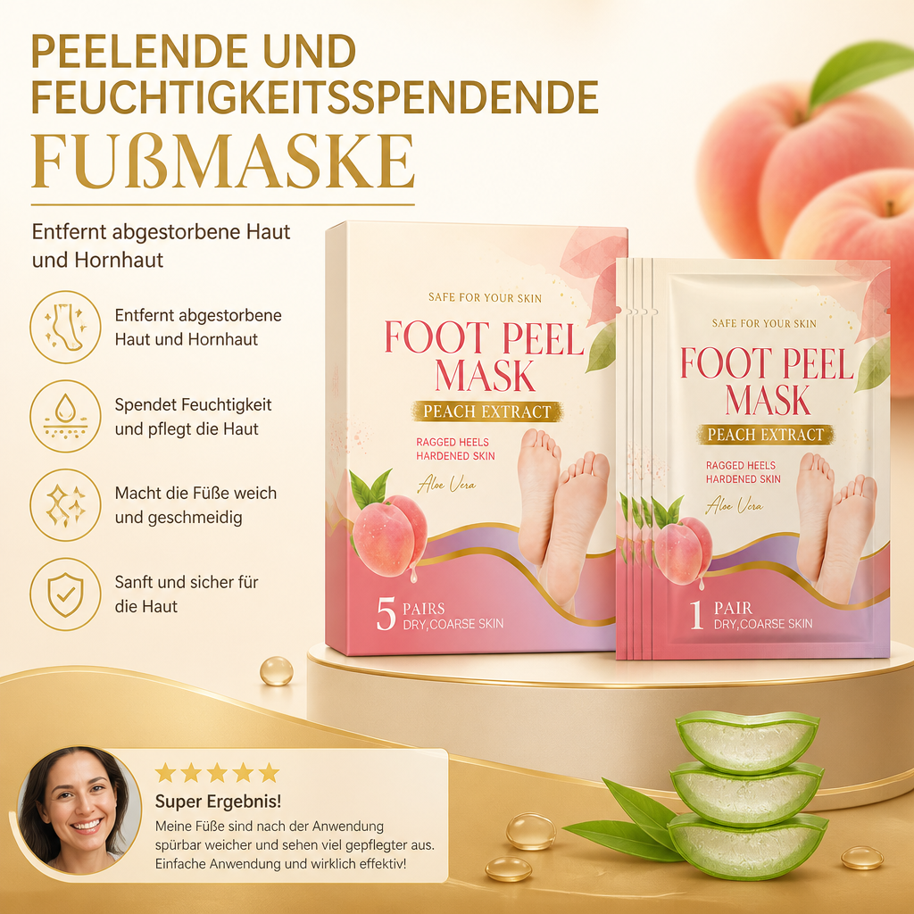 Peelende und Feuchtigkeitsspendende Fußmaske – Entfernt Abgestorbene Haut und Hornhaut