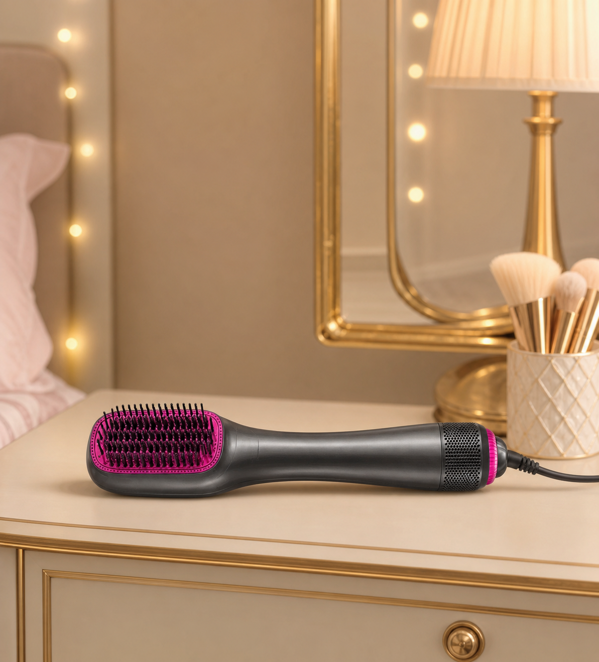 One-Step-Haartrockner und Stylingbürste für salonfähig glattes und gerades Haar
