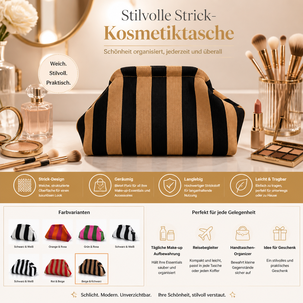 Stilvolle Gestrickte Kosmetiktasche