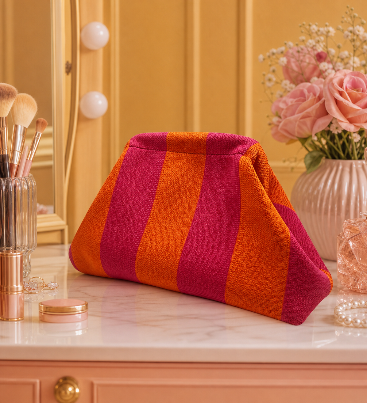 Stilvolle Gestrickte Kosmetiktasche