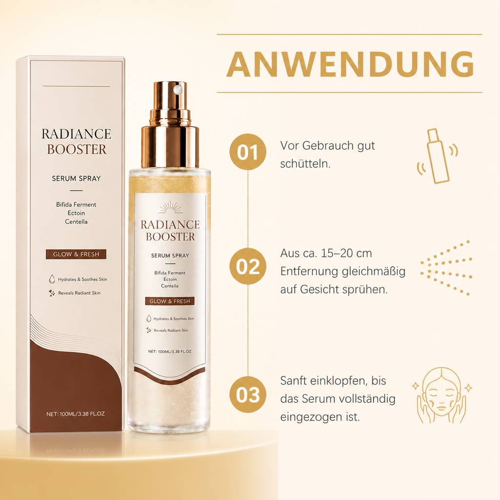 Ausstrahlungsverstärkendes Serum-Spray – Spendet Feuchtigkeit für frisch und strahlend aussehende Haut