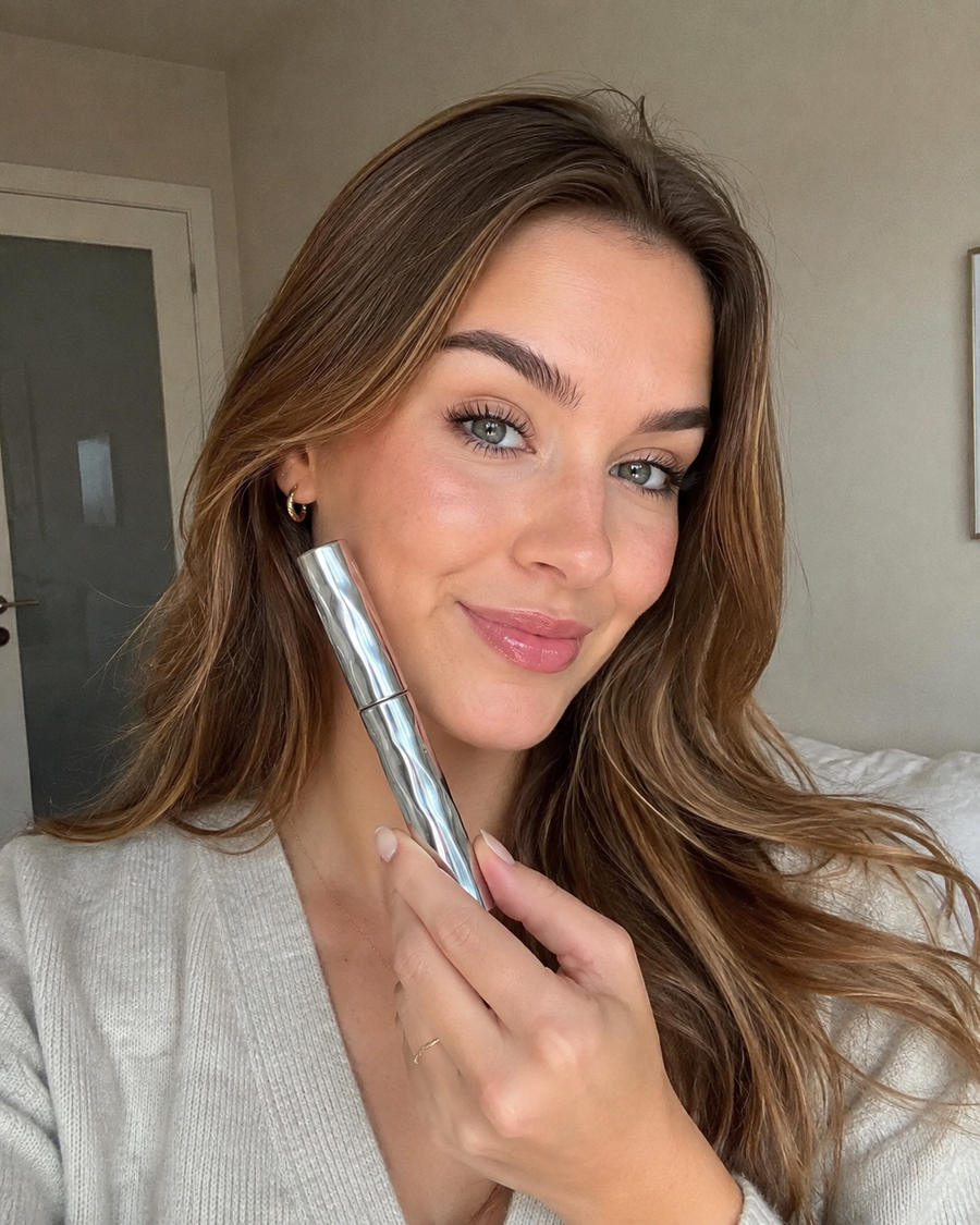 Kundin mit definiertem Wimpern-Look mit der Deutschen Beauty Mascara