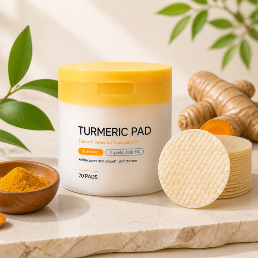 Kurkuma- & Glykolsäure-Gesichtspads – Sanfte Exfoliation für Strahlende Haut
